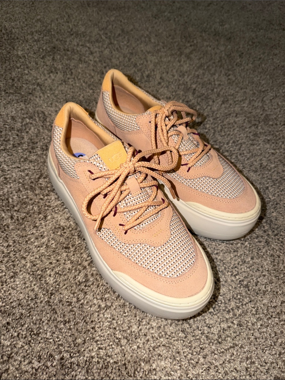UGG Women's Peach and Cream Platform Sneakers